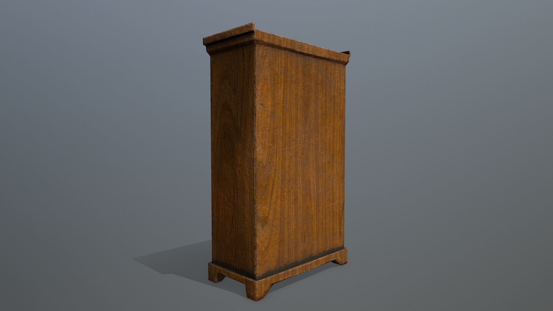 Cabinet 2 wooden wardrobe Low-poly 3D model_5
