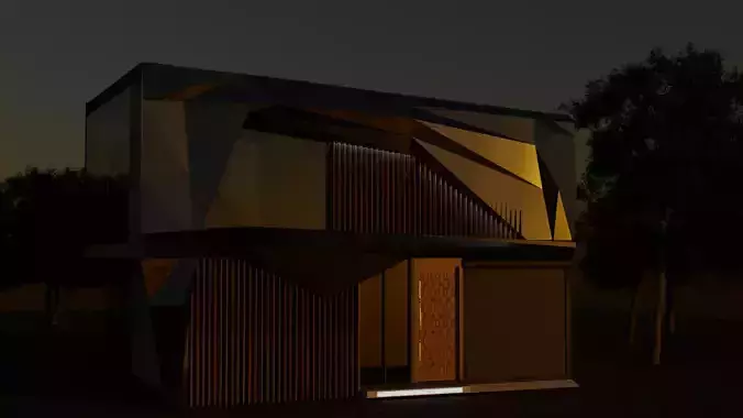 Modern house in woods 