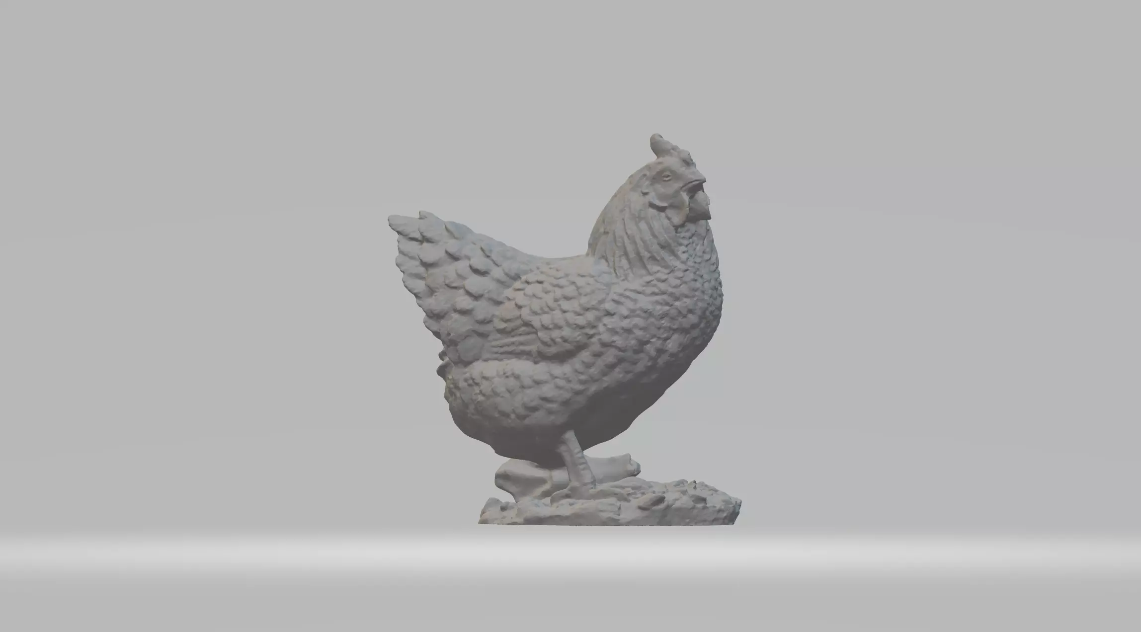 Hen Sculpture 3D print model_0
