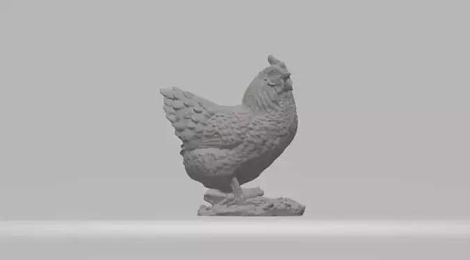 Hen Sculpture 3D print model