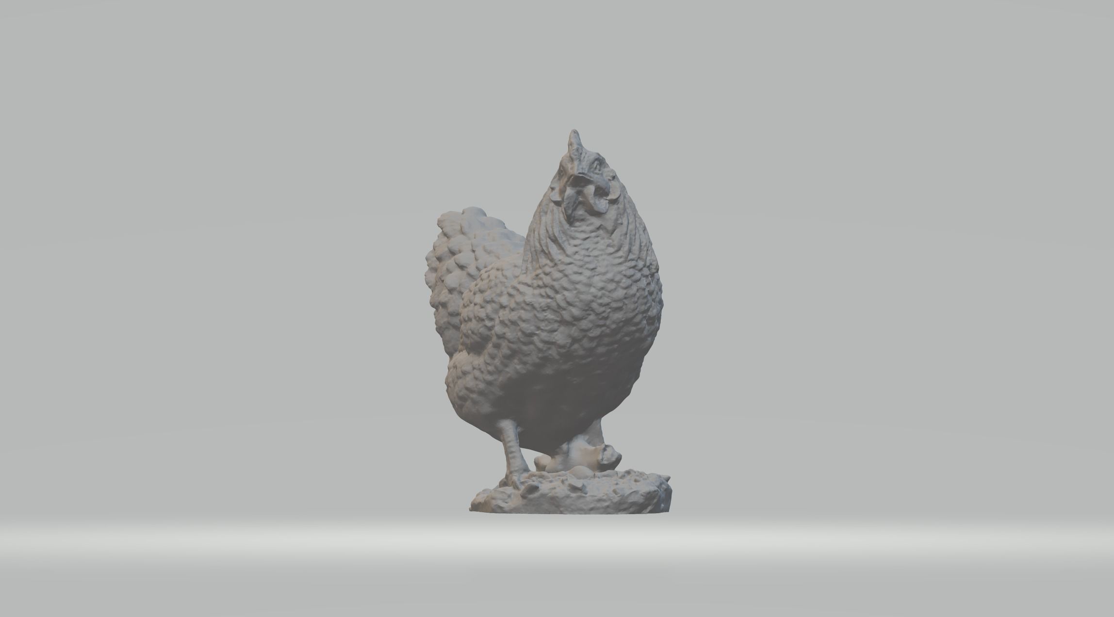 Hen Sculpture 3D print model_1