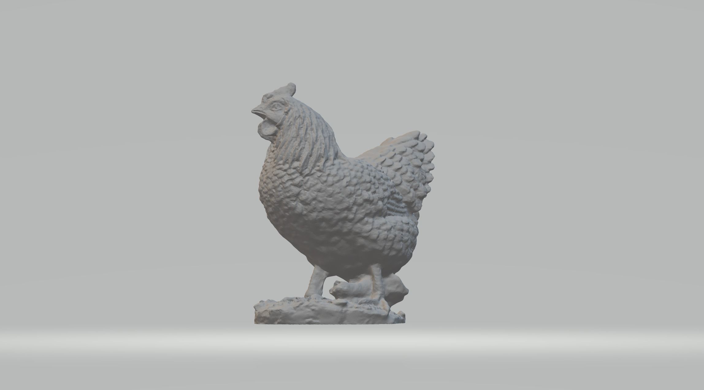 Hen Sculpture 3D print model_2