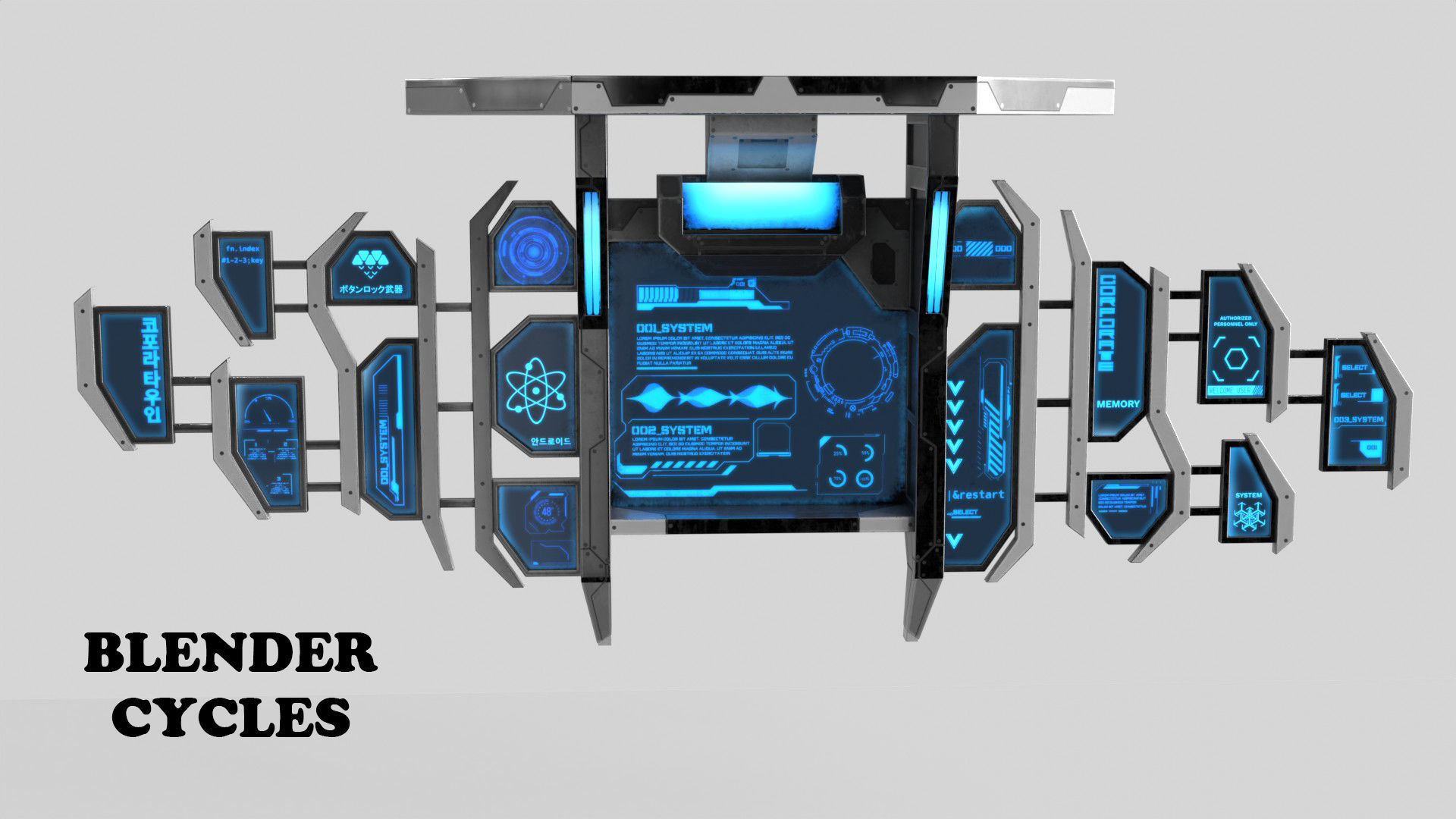 Sci Fi Control Panel Monitor Low-poly 3D model_18