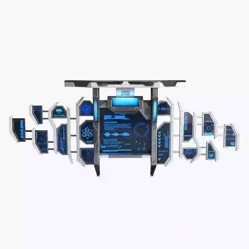 Sci Fi Control Panel Monitor Low-poly 3D model
