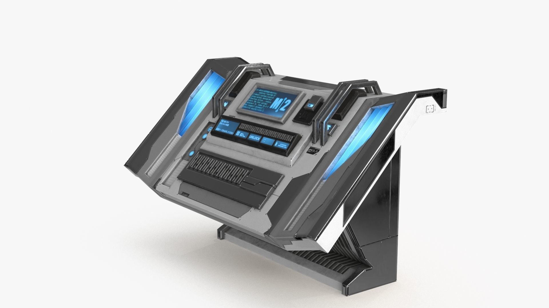 Sci Fi Control Panel Table L Low-poly 3D model_14