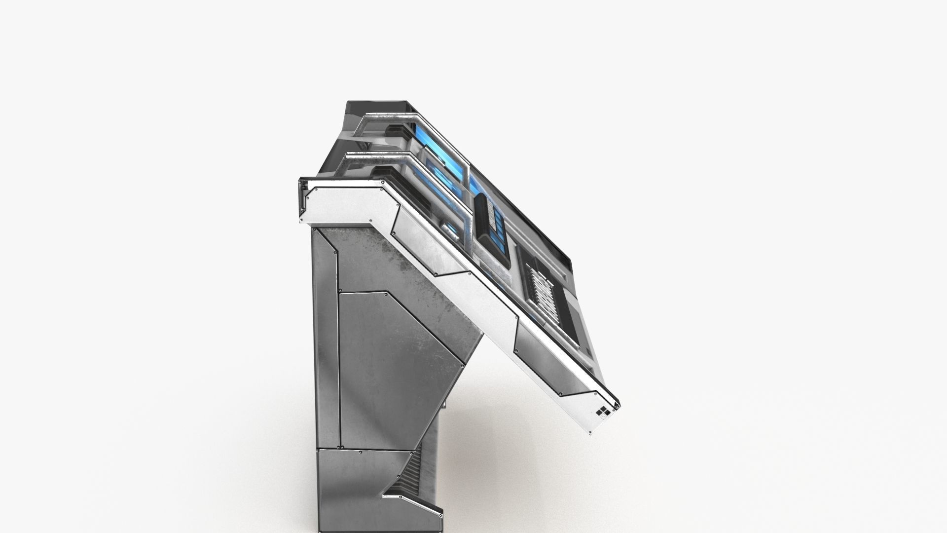 Sci Fi Control Panel Table L Low-poly 3D model_7