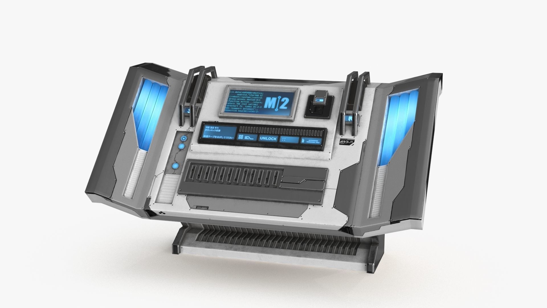 Sci Fi Control Panel Table L Low-poly 3D model_15