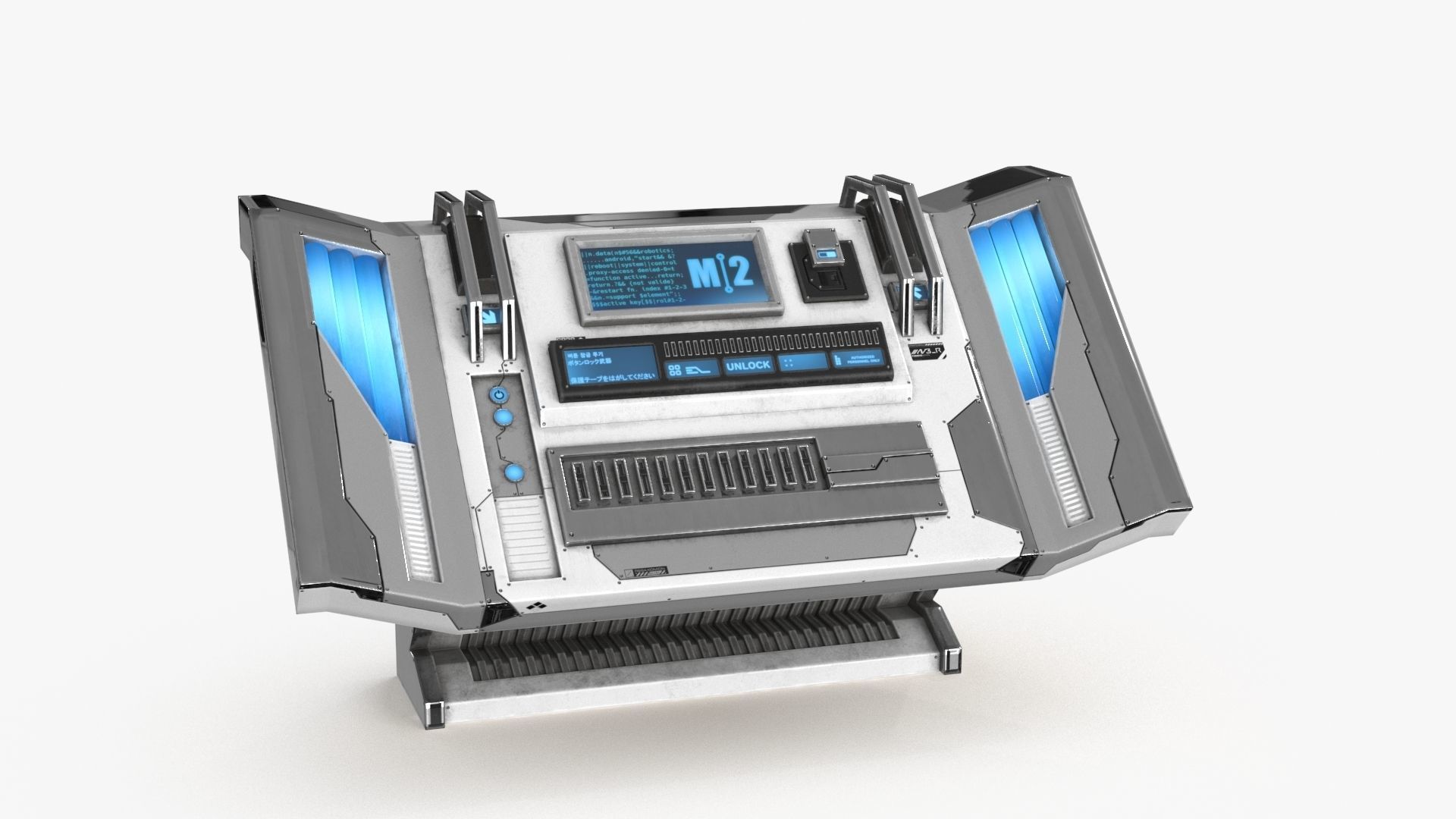 Sci Fi Control Panel Table L Low-poly 3D model_5