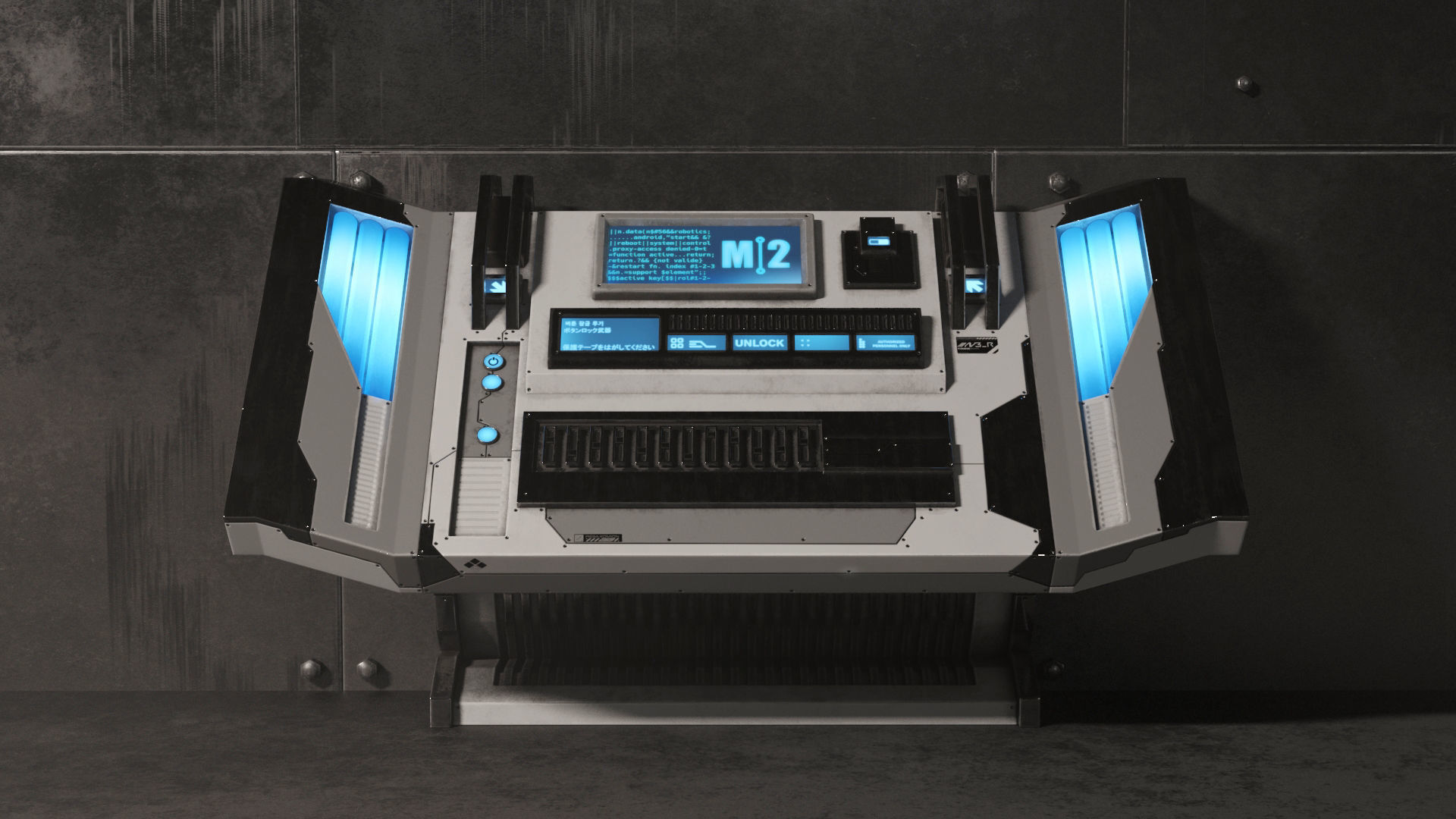 Sci Fi Control Panel Table L Low-poly 3D model_2