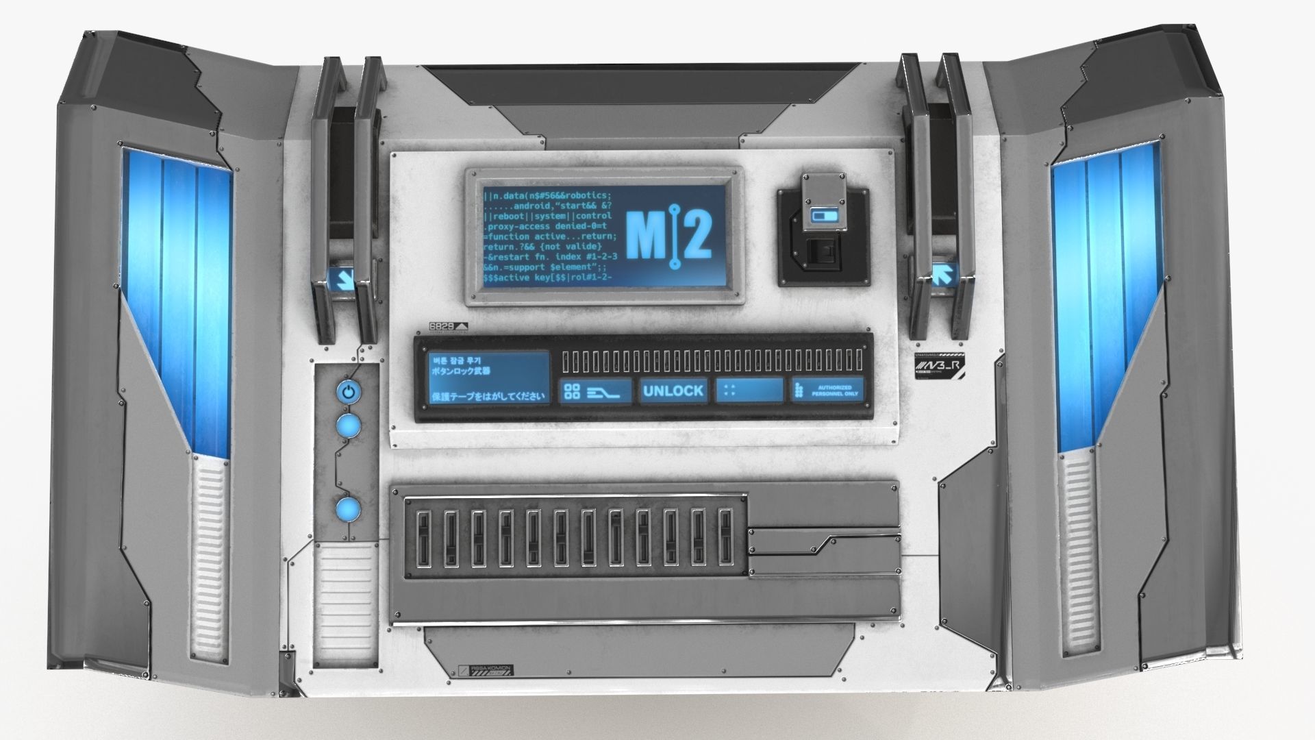 Sci Fi Control Panel Table L Low-poly 3D model_16