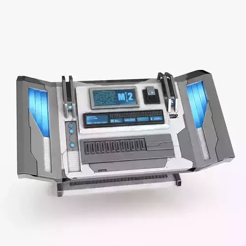 Sci Fi Control Panel Table L Low-poly 3D model