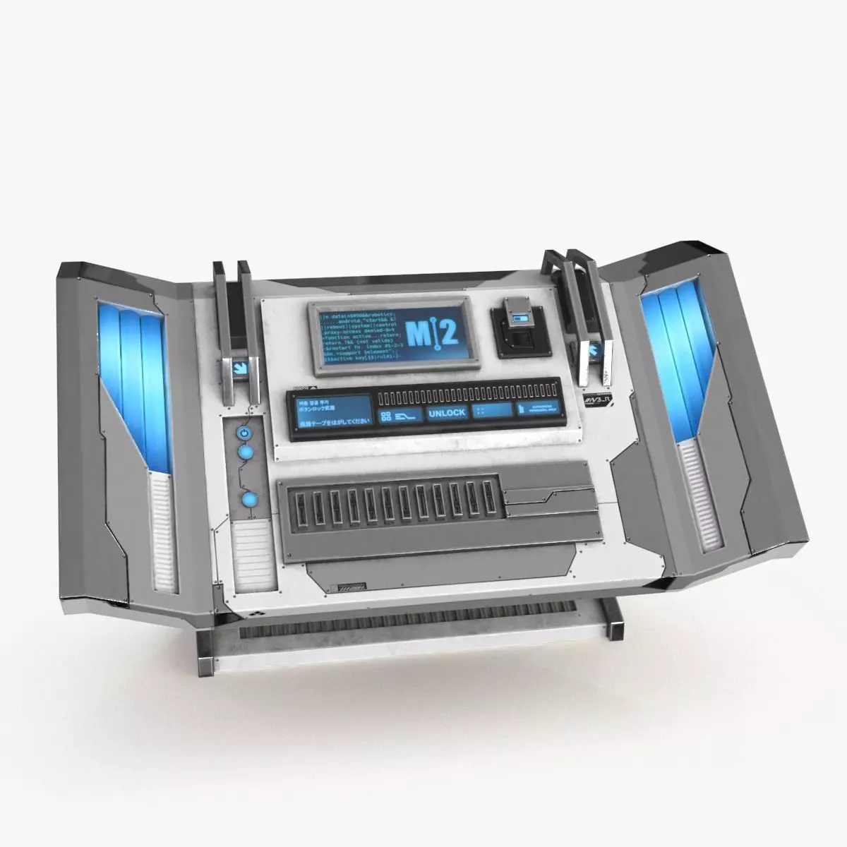 Sci Fi Control Panel Table L Low-poly 3D model_0