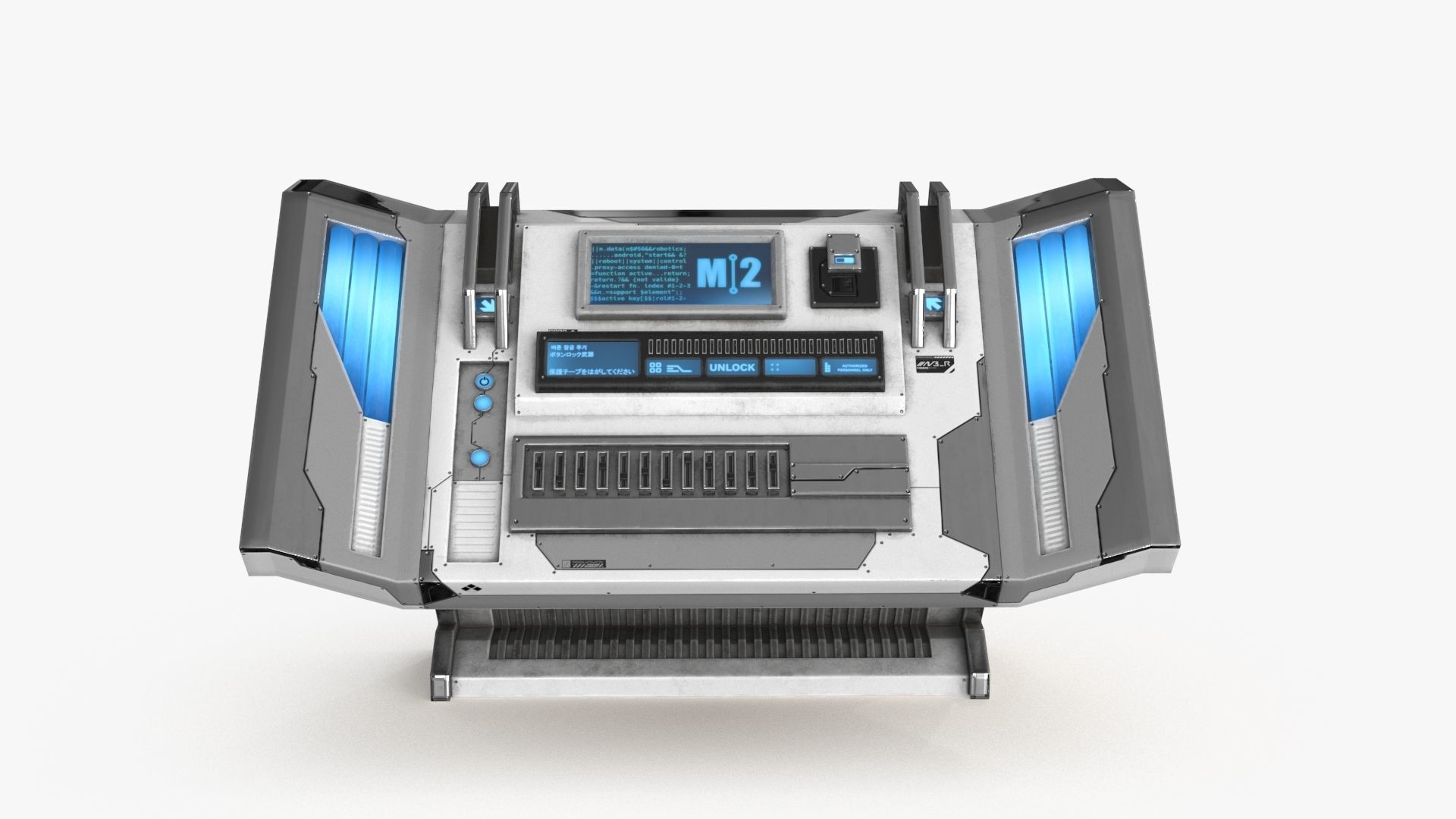 Sci Fi Control Panel Table L Low-poly 3D model_4