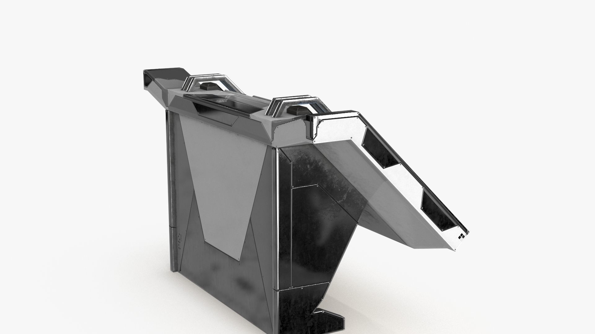 Sci Fi Control Panel Table L Low-poly 3D model_8