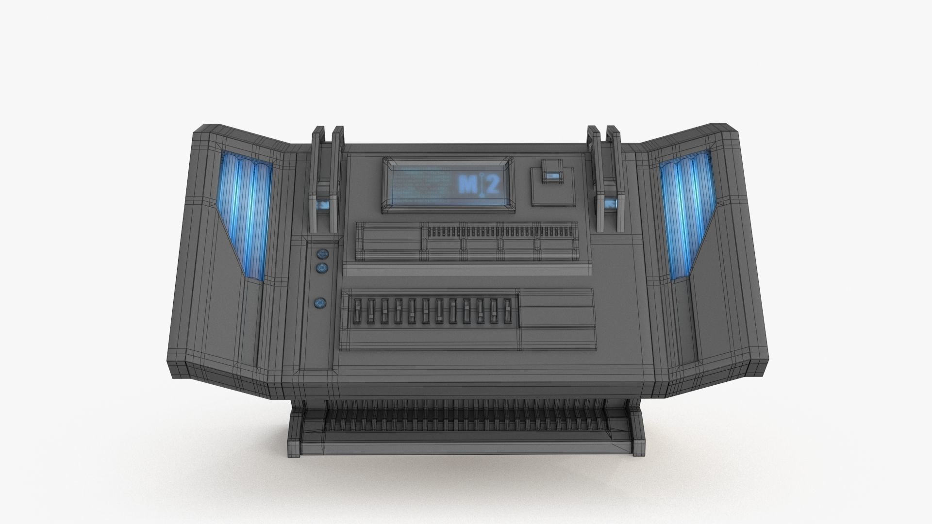 Sci Fi Control Panel Table L Low-poly 3D model_19