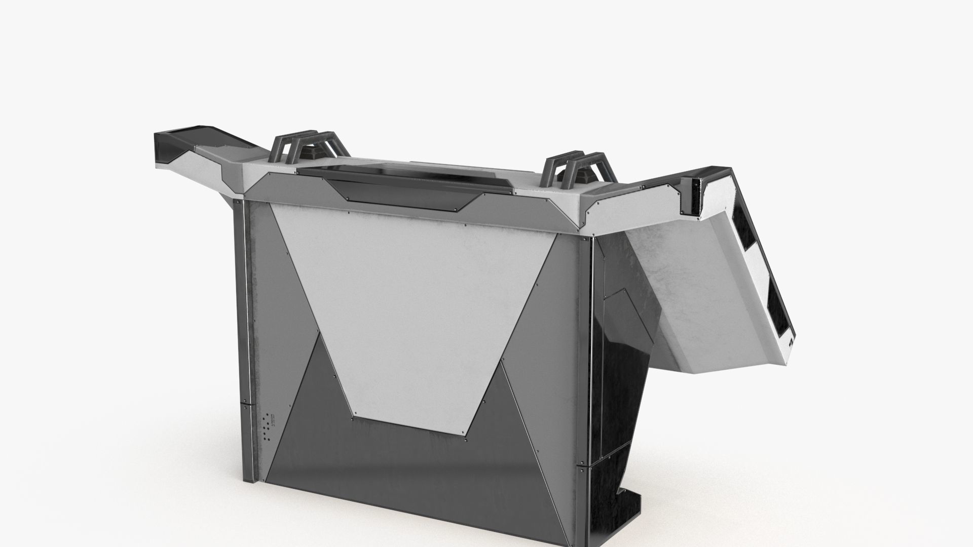 Sci Fi Control Panel Table L Low-poly 3D model_9