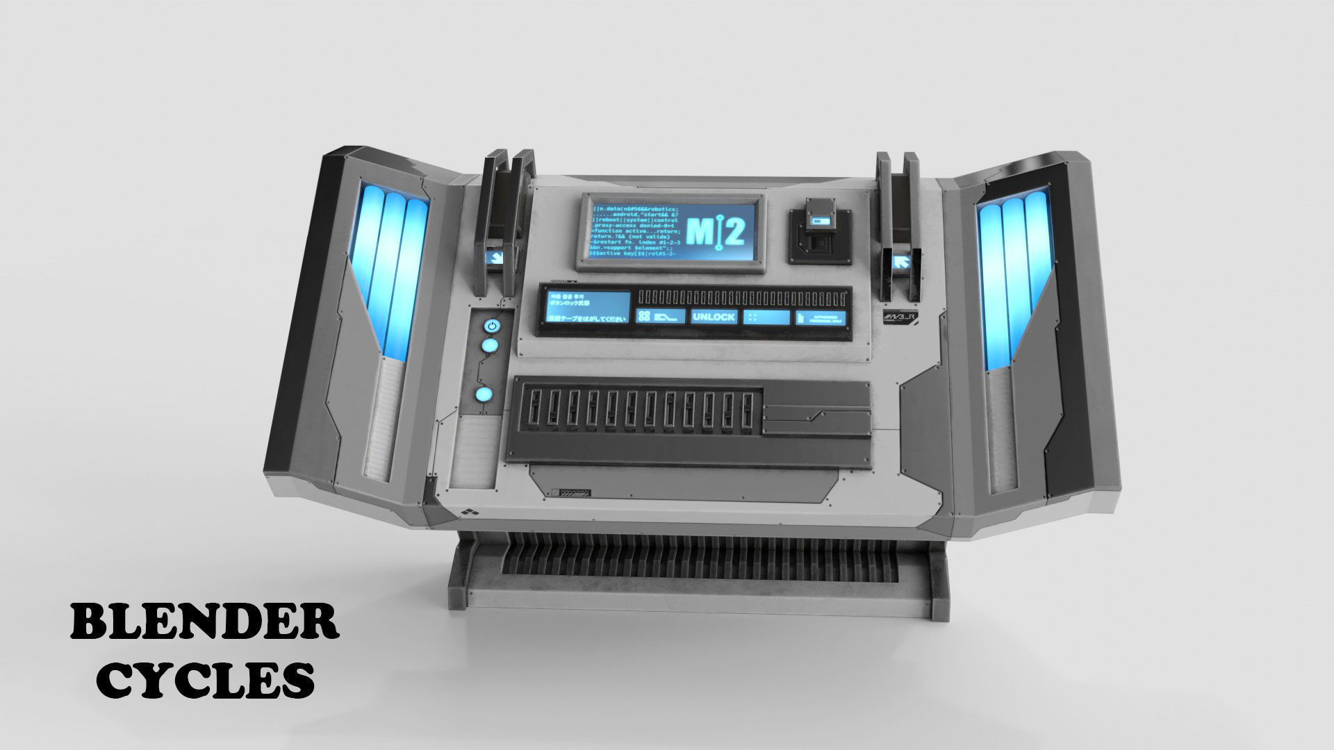 Sci Fi Control Panel Table L Low-poly 3D model_18