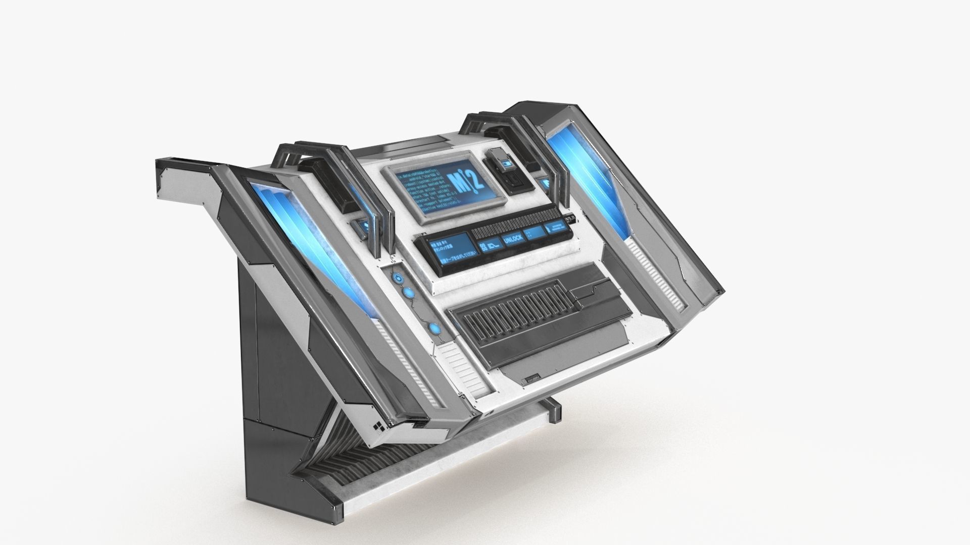 Sci Fi Control Panel Table L Low-poly 3D model_6