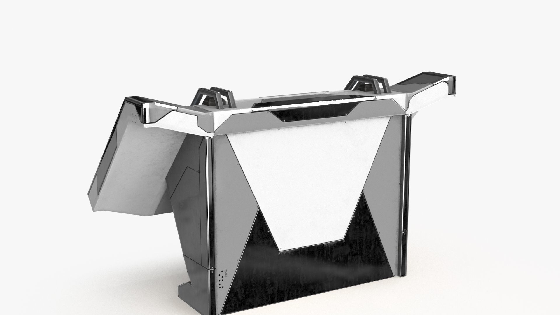 Sci Fi Control Panel Table L Low-poly 3D model_11