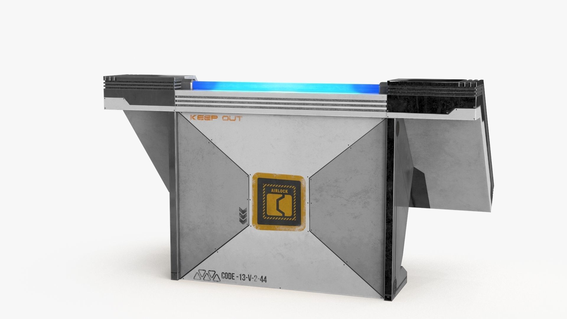 Sci Fi Control Panel Table R Low-poly 3D model_9