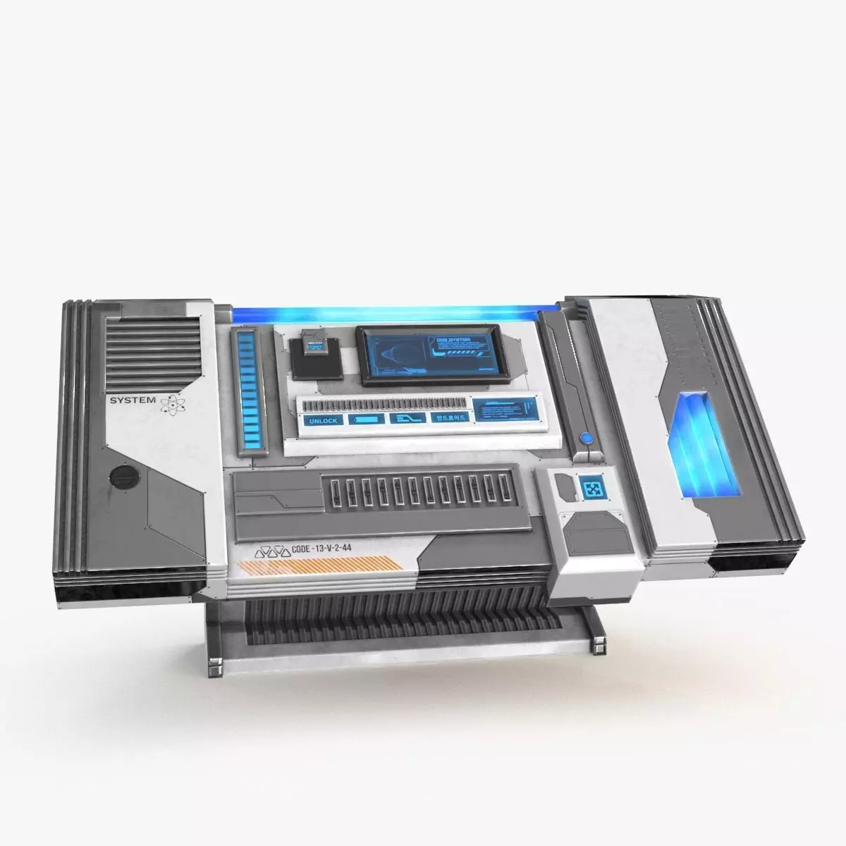Sci Fi Control Panel Table R Low-poly 3D model_0