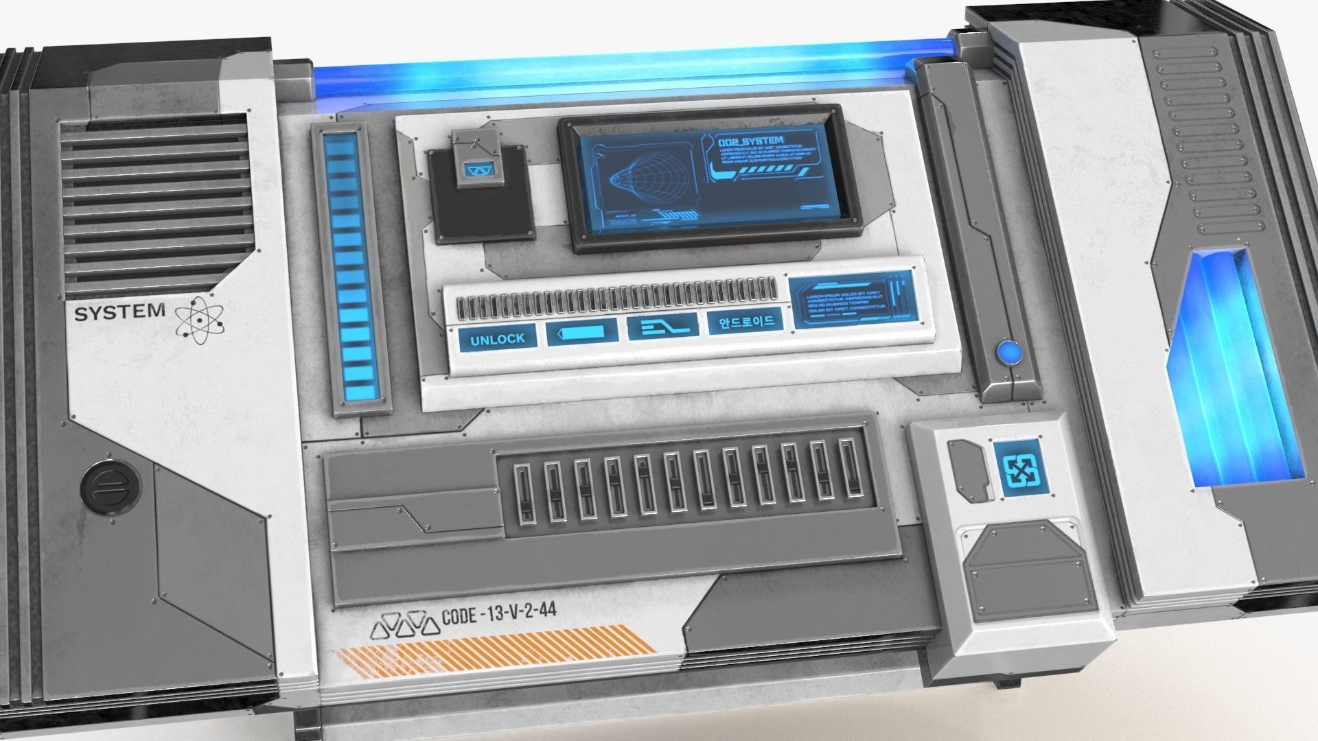 Sci Fi Control Panel Table R Low-poly 3D model_16
