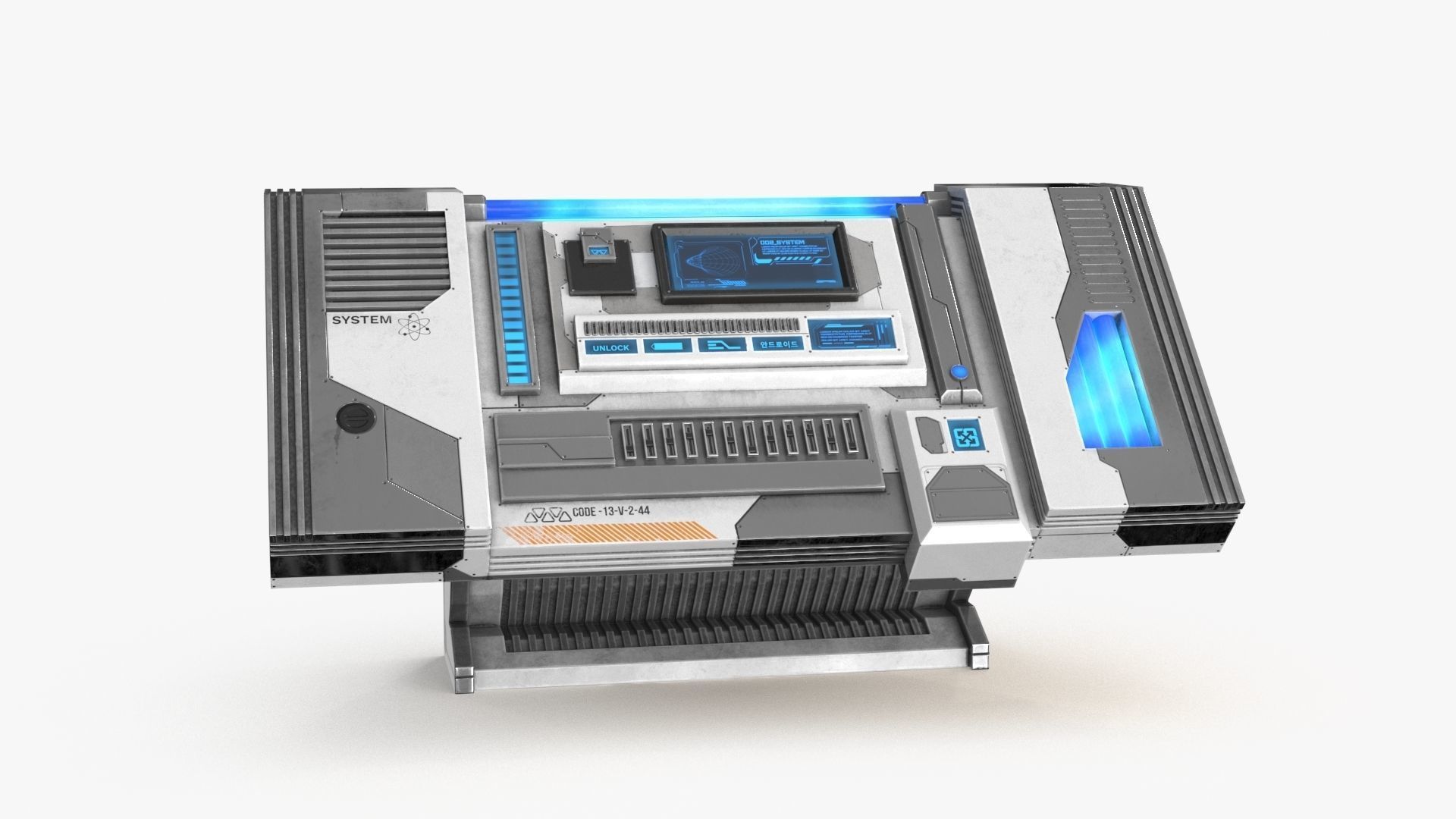 Sci Fi Control Panel Table R Low-poly 3D model_4