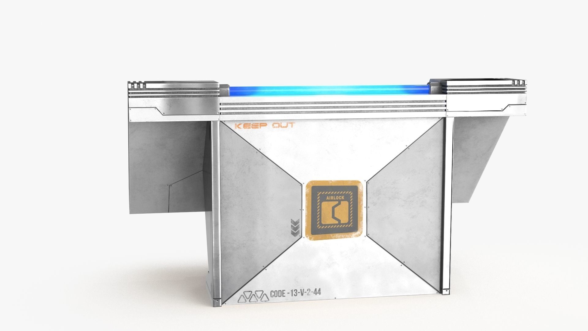 Sci Fi Control Panel Table R Low-poly 3D model_10