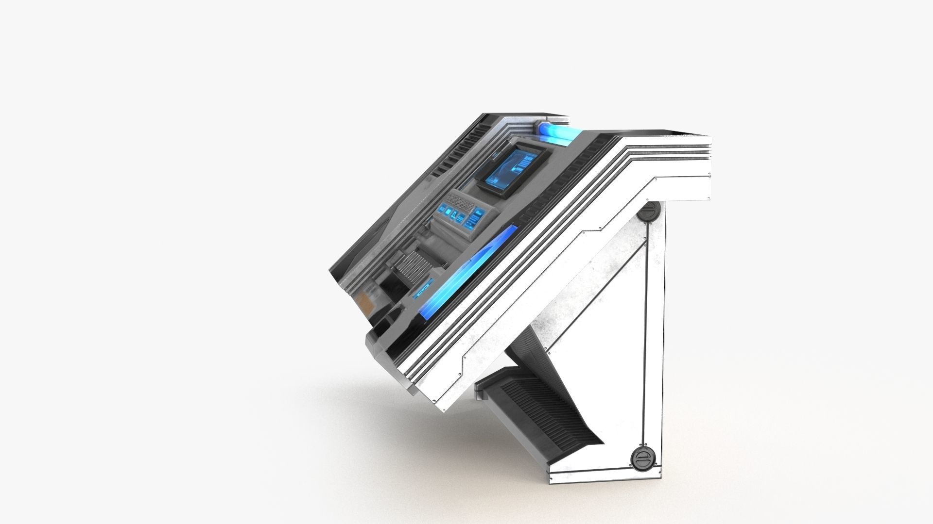 Sci Fi Control Panel Table R Low-poly 3D model_13