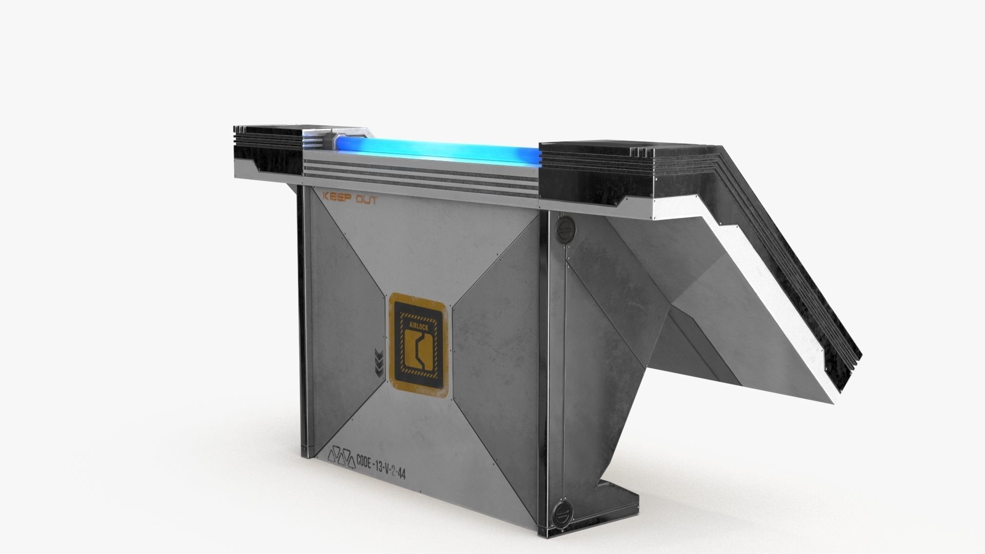 Sci Fi Control Panel Table R Low-poly 3D model_8