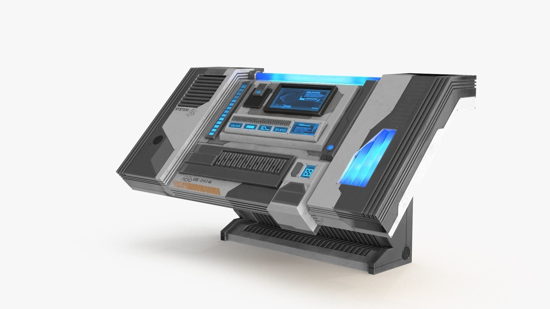 Sci Fi Control Panel Table R Low-poly 3D model_14