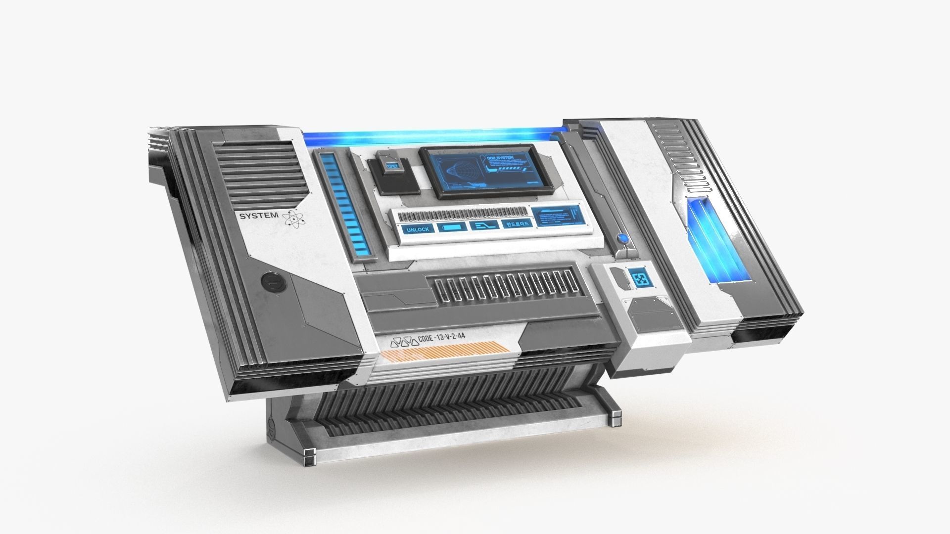 Sci Fi Control Panel Table R Low-poly 3D model_5