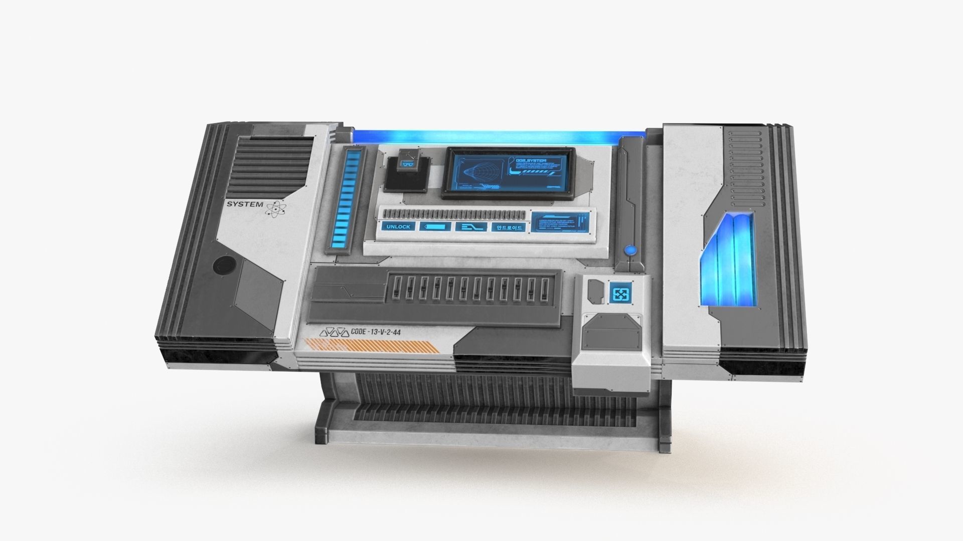 Sci Fi Control Panel Table R Low-poly 3D model_15