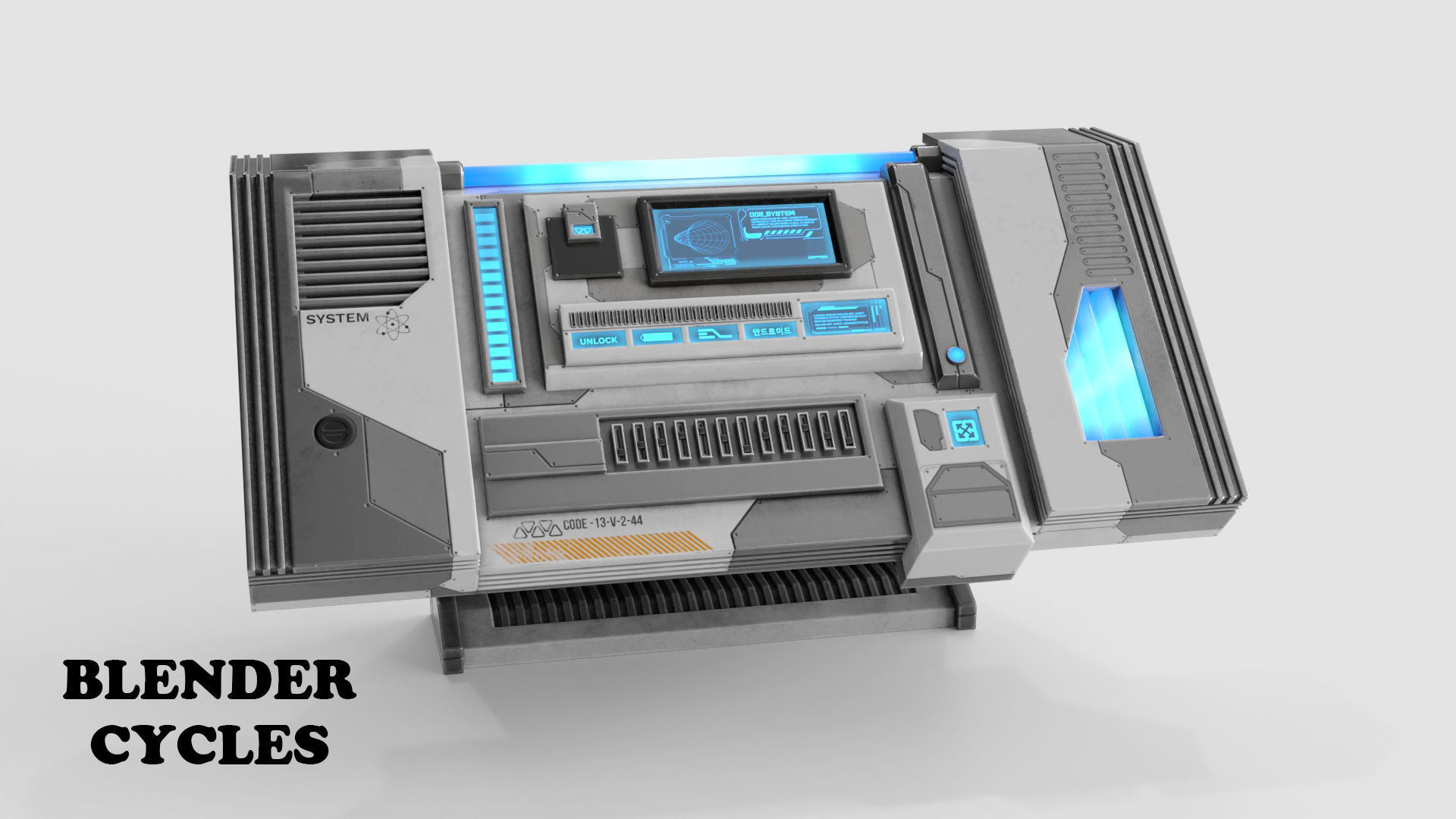 Sci Fi Control Panel Table R Low-poly 3D model_18