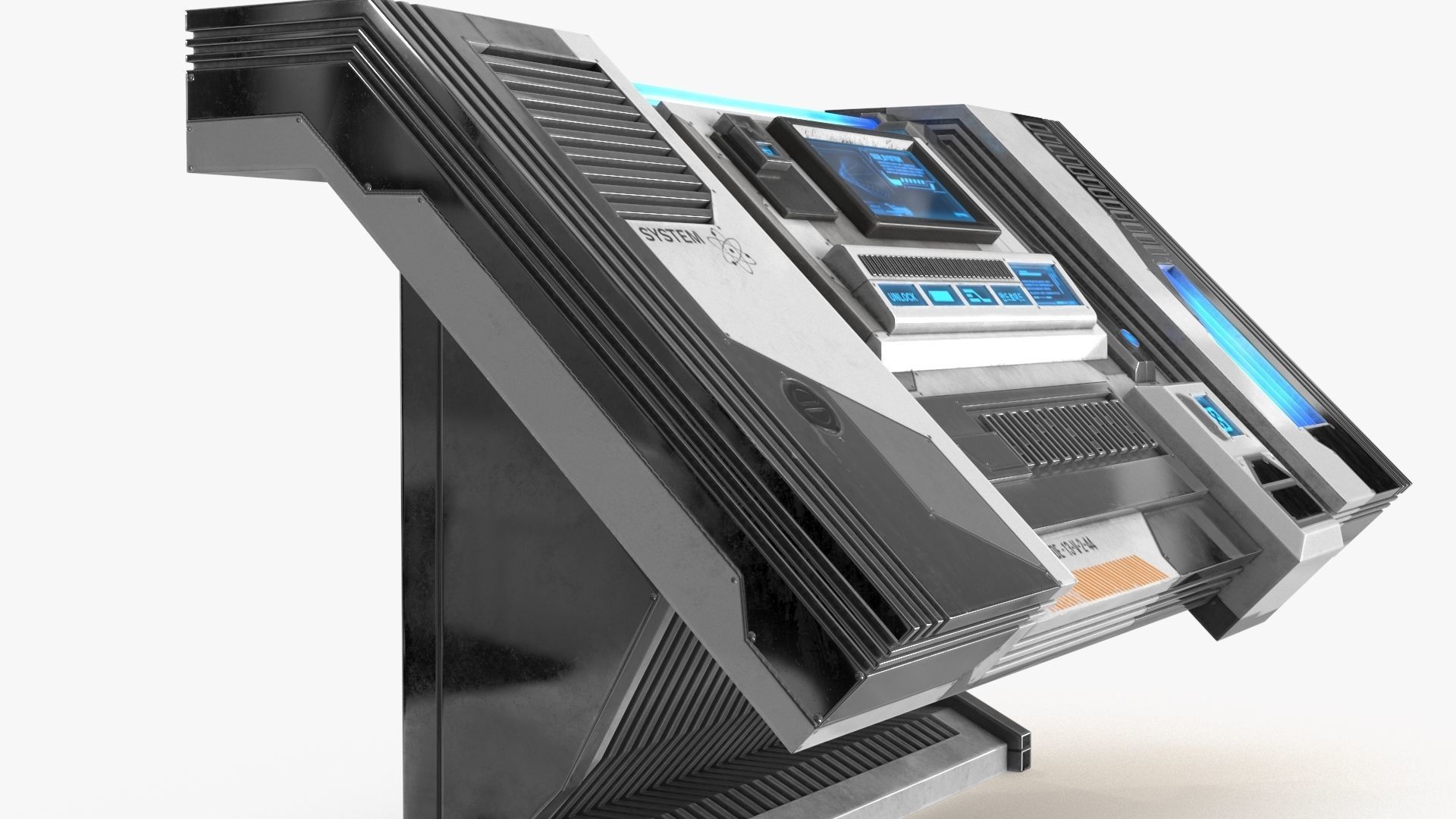 Sci Fi Control Panel Table R Low-poly 3D model_17
