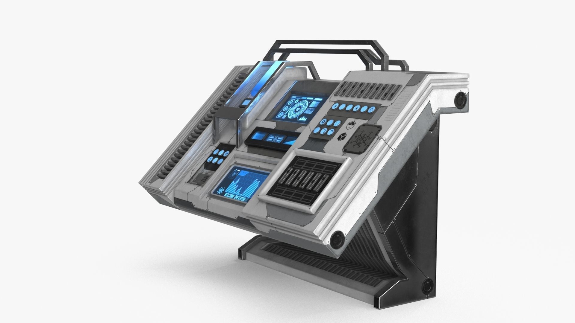 Sci Fi Control Panel Table Low-poly 3D model_14