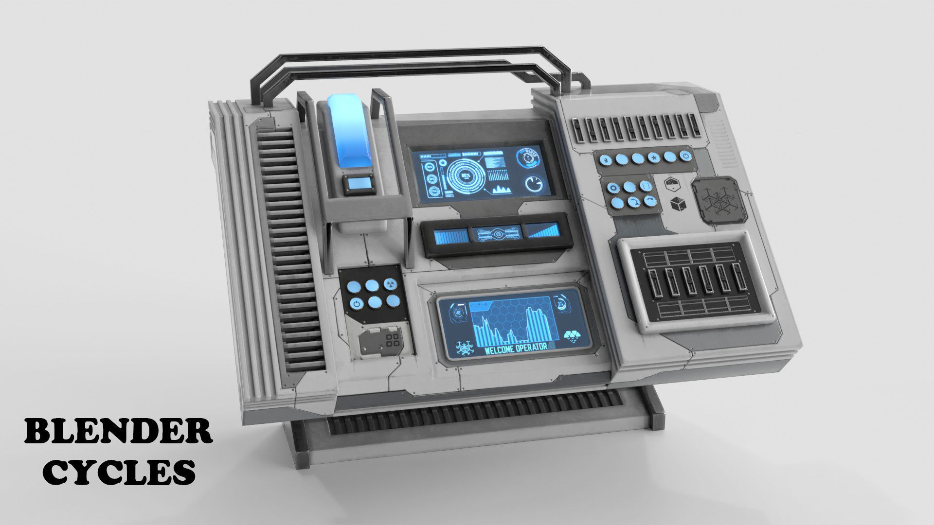 Sci Fi Control Panel Table Low-poly 3D model_18