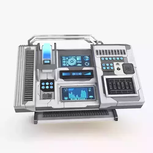 Sci Fi Control Panel Table Low-poly 3D model