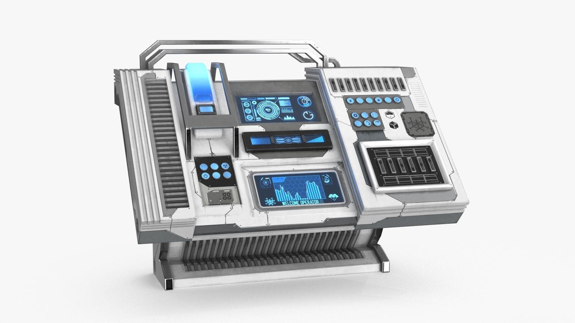 Sci Fi Control Panel Table Low-poly 3D model_5