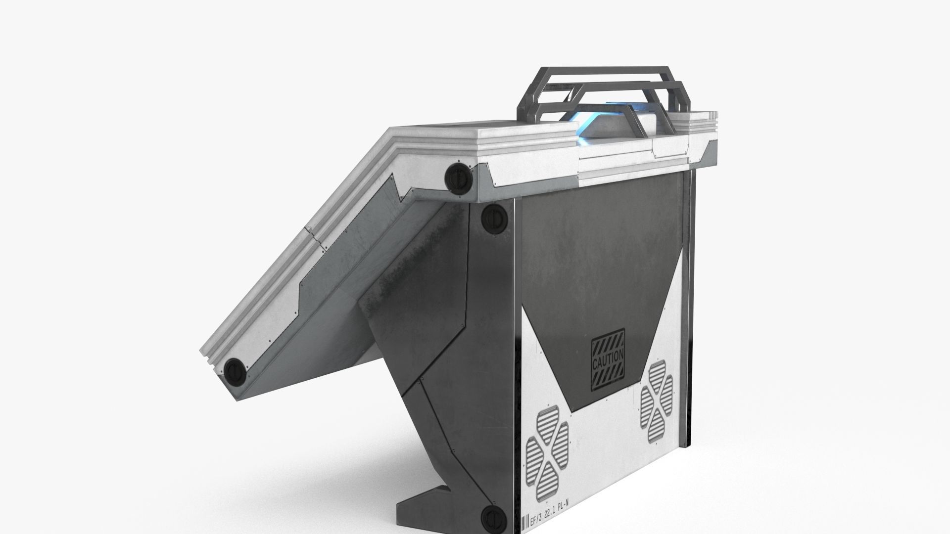 Sci Fi Control Panel Table Low-poly 3D model_12