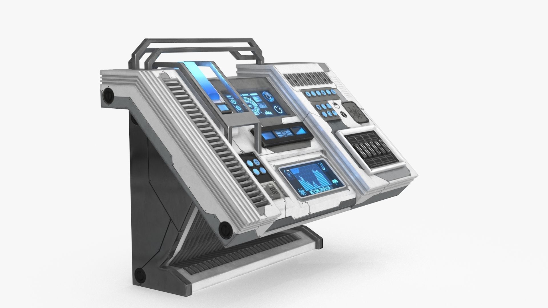 Sci Fi Control Panel Table Low-poly 3D model_6