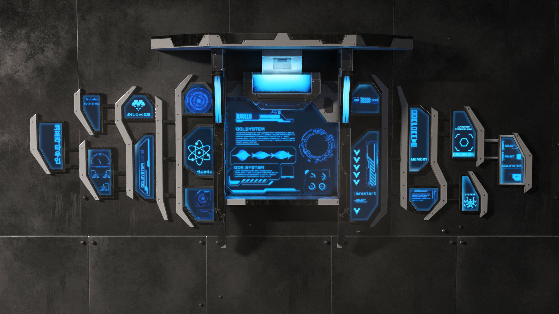 Sci Fi Control Panel 3D Model Collection_11
