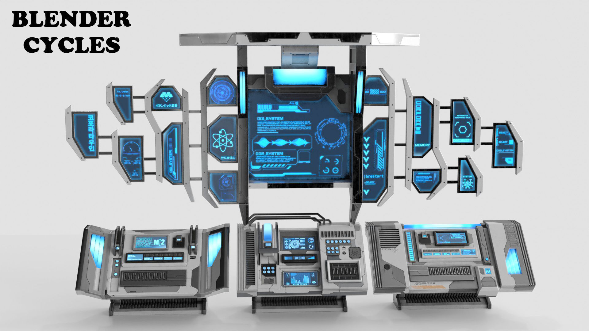 Sci Fi Control Panel 3D Model Collection_10