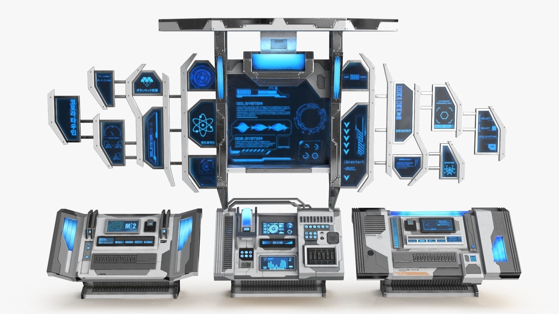 Sci Fi Control Panel 3D Model Collection_9