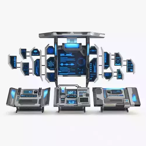 Sci Fi Control Panel 3D Model Collection