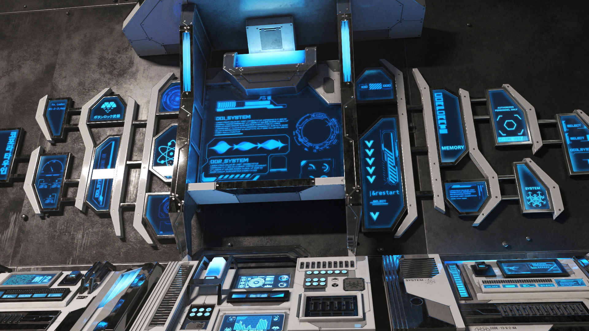 Sci Fi Control Panel 3D Model Collection_8