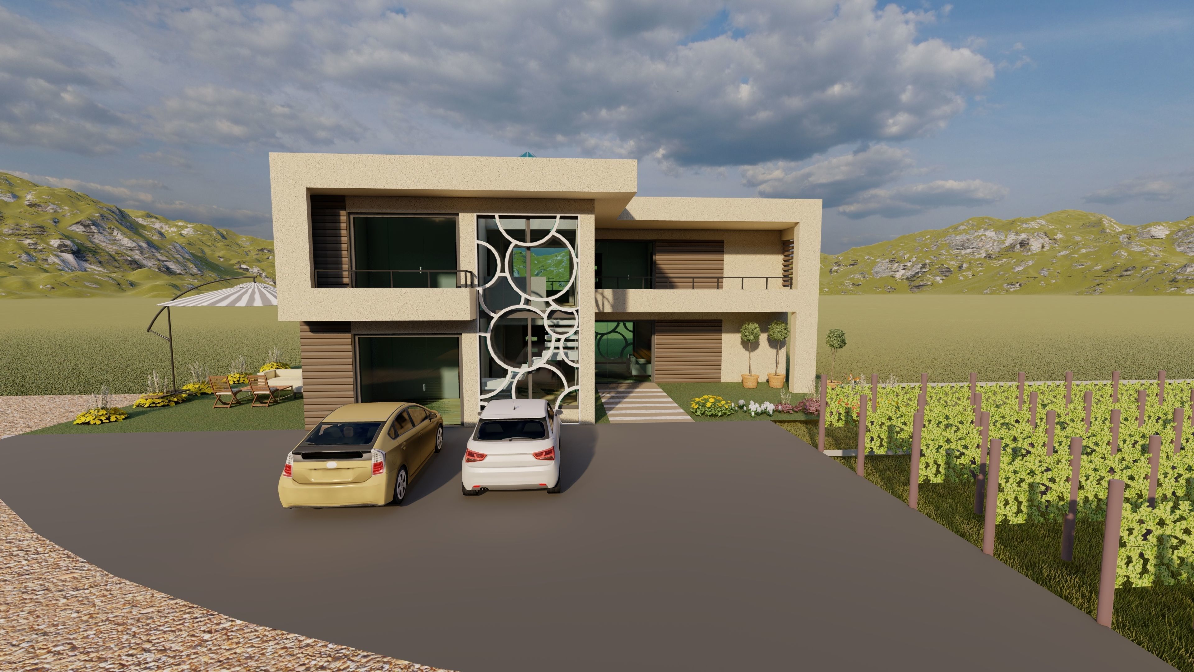 Agriculture landscape model Grapevine design  Low-poly 3D model_3