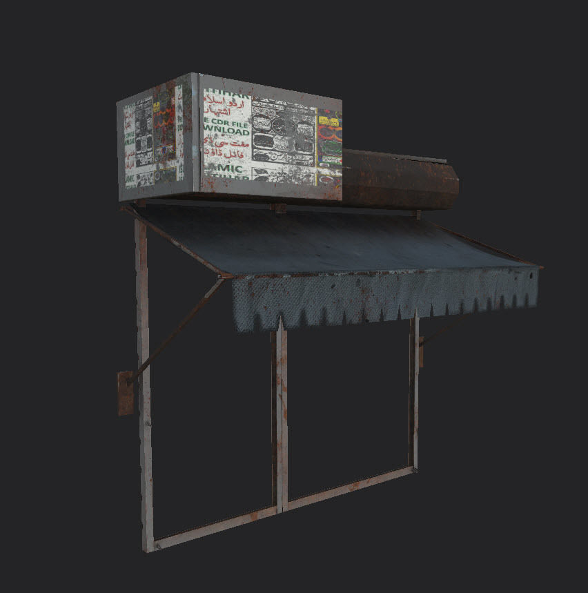 Shops And Shutter Low-poly 3D model_11