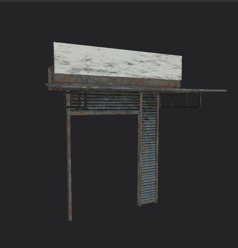 Shops And Shutter Low-poly 3D model_7