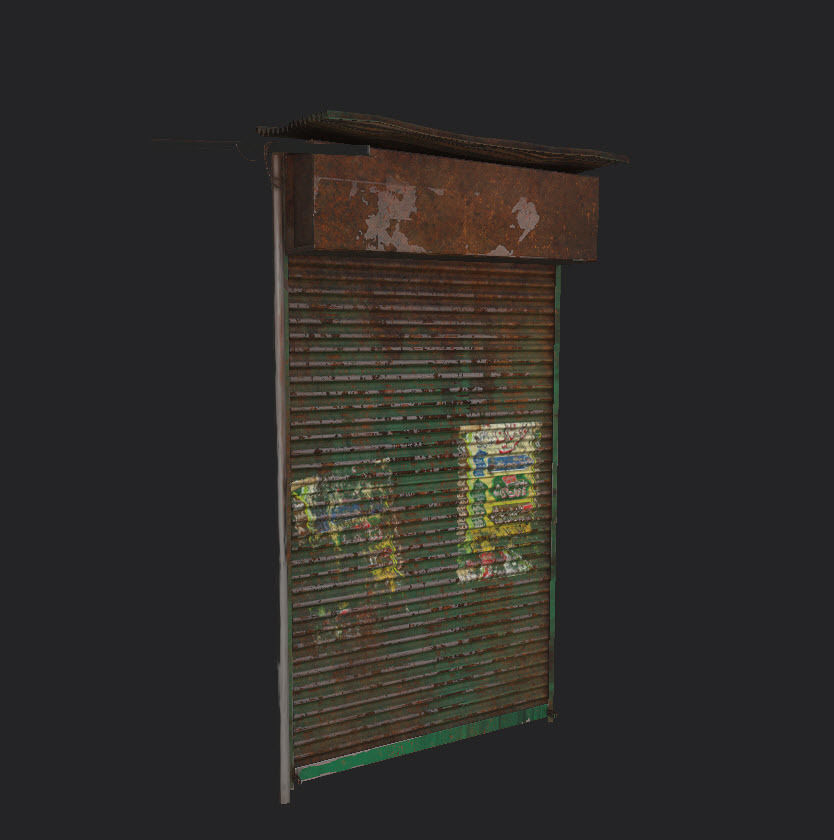 Shops And Shutter Low-poly 3D model_17